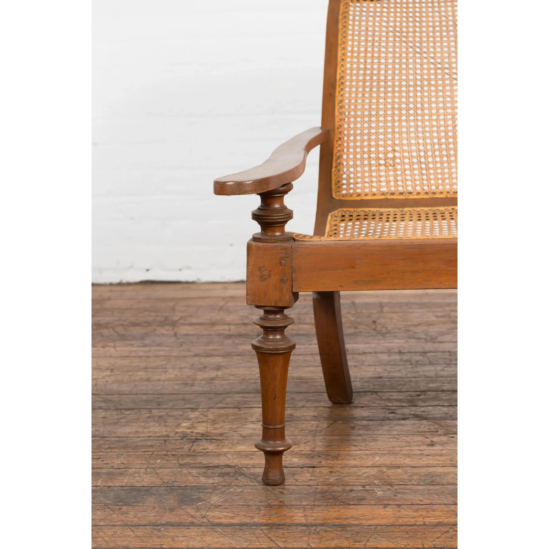 Antique Wooden Chair with Extended Back - Image 10
