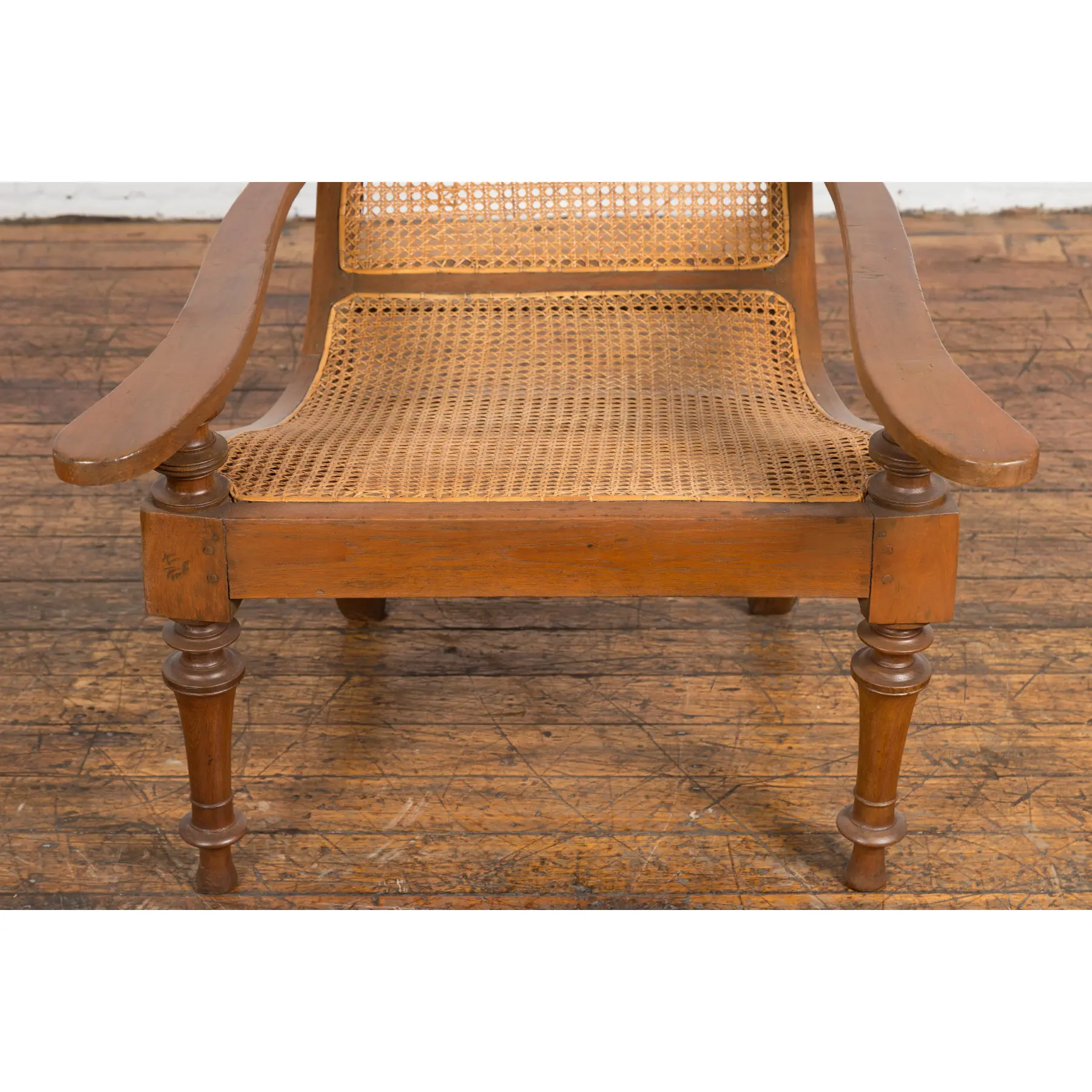 Antique Wooden Chair with Extended Back - Image 9