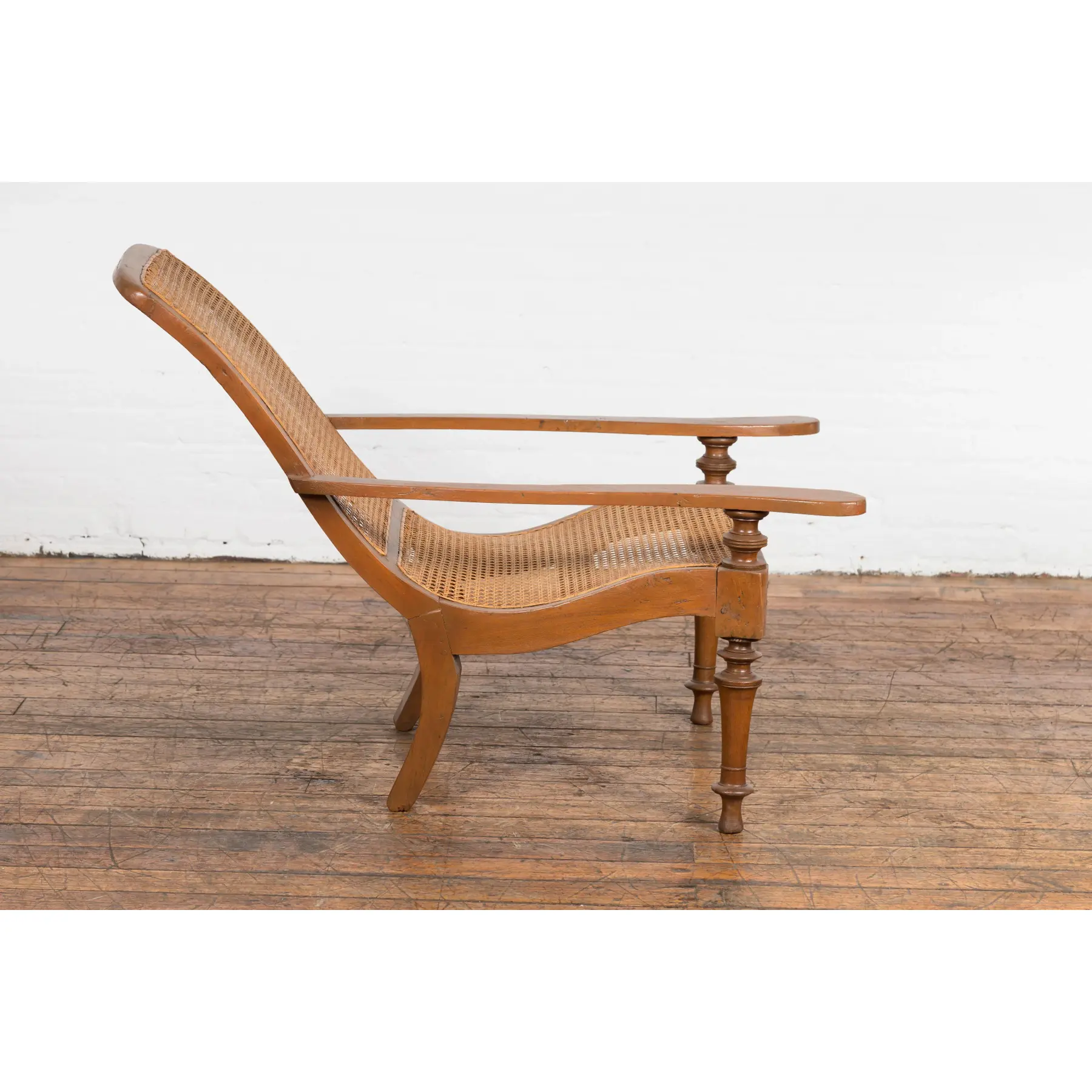 Antique Wooden Chair with Extended Back - Image 8
