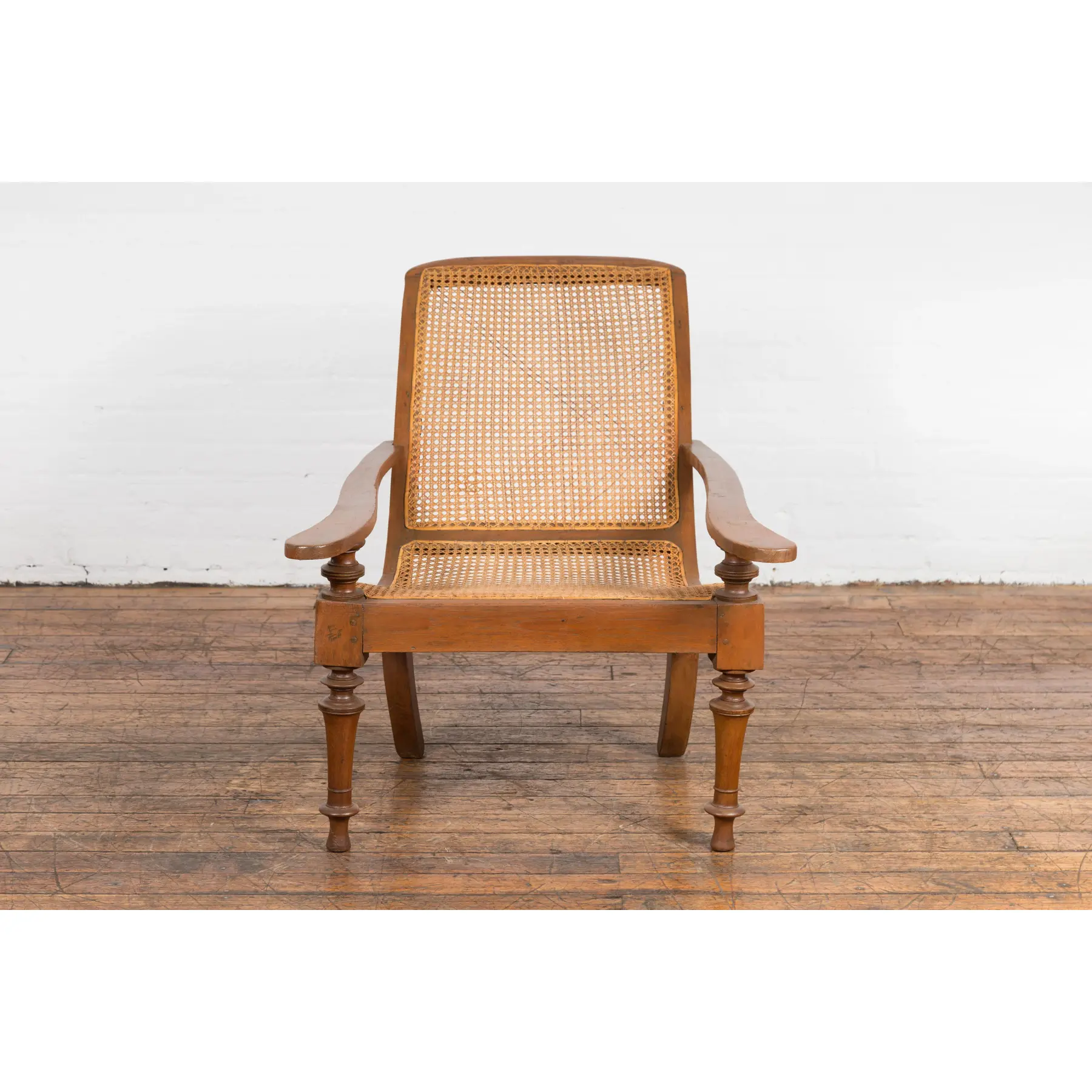 Antique Wooden Chair with Extended Back - Image 7