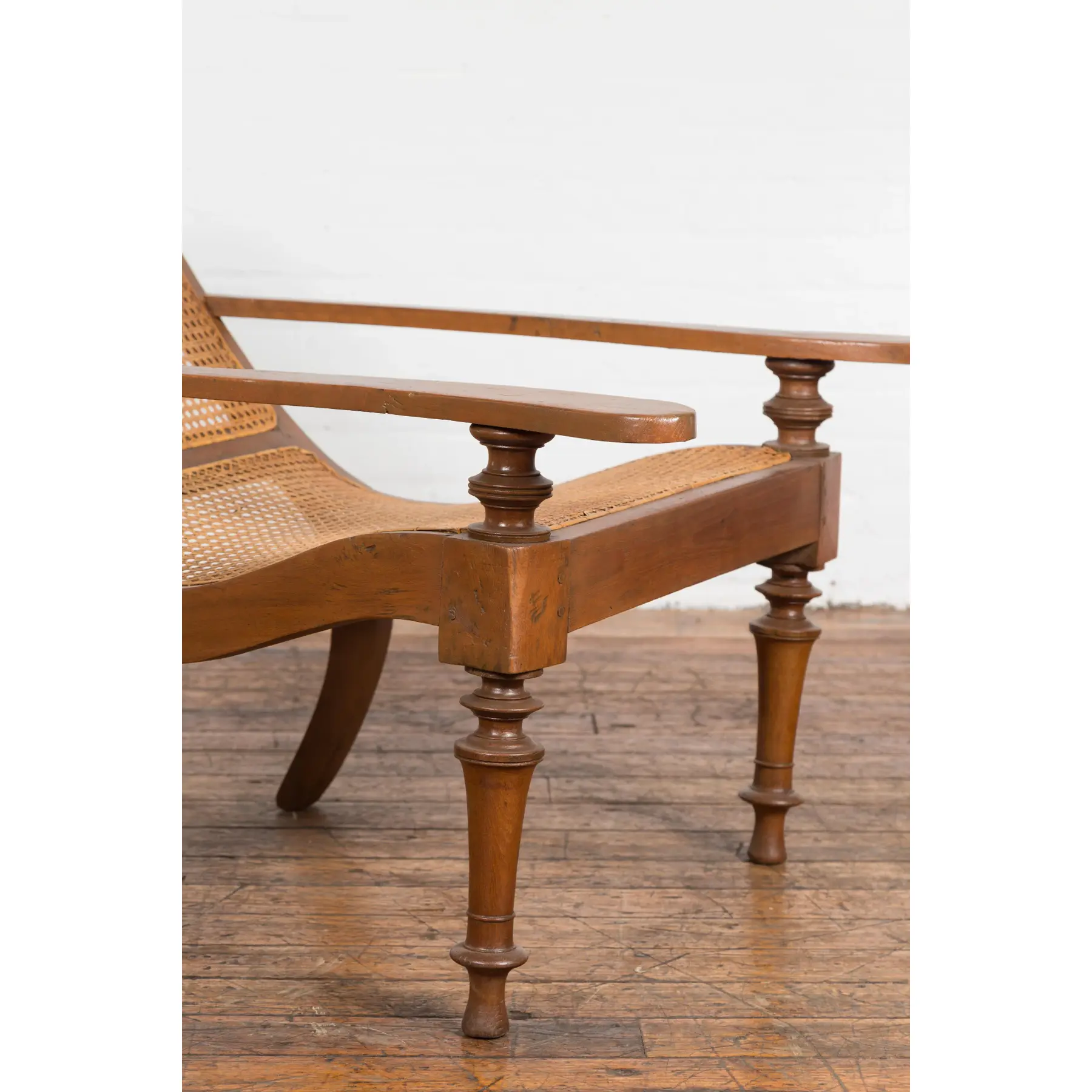 Antique Wooden Chair with Extended Back - Image 5