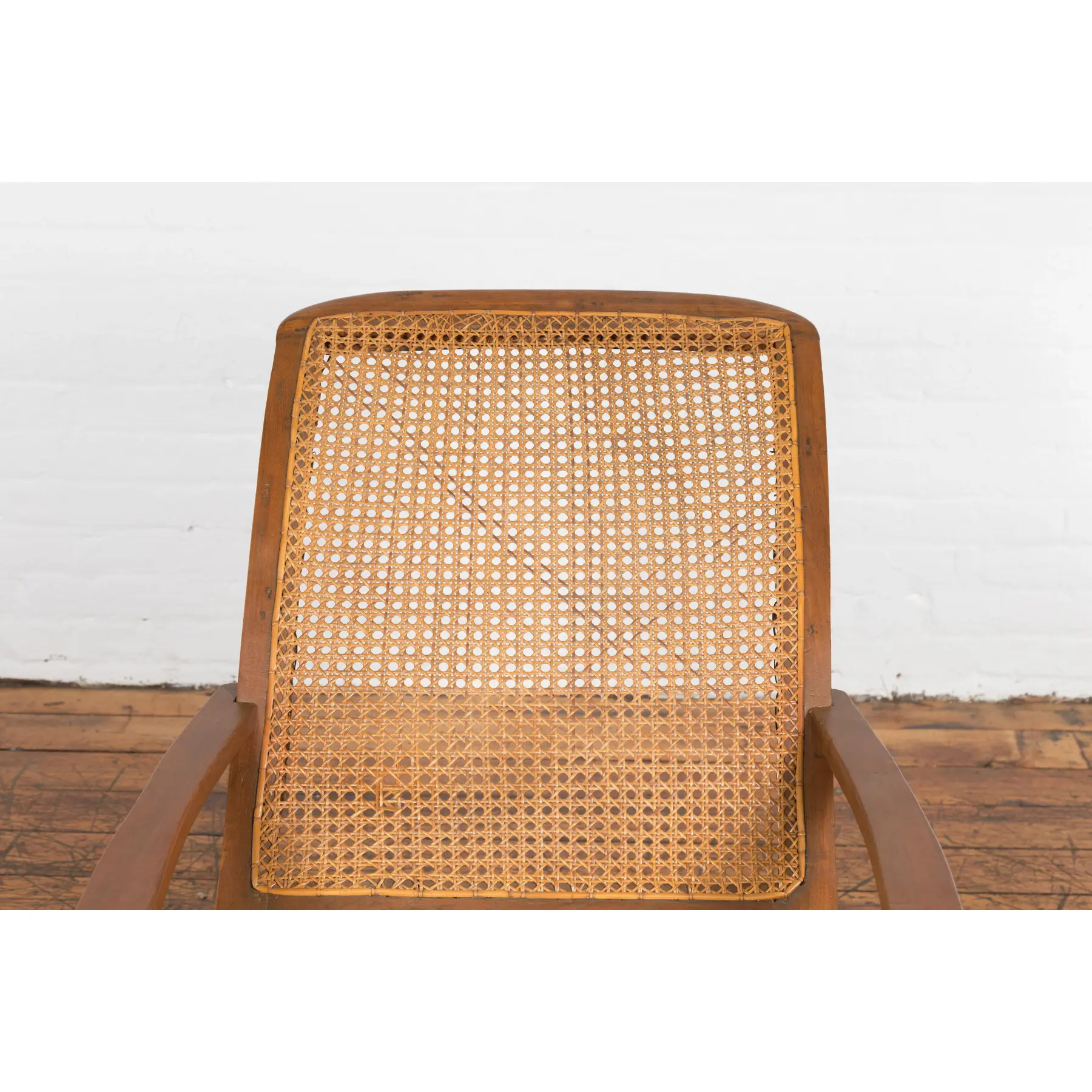 Antique Wooden Chair with Extended Back - Image 4