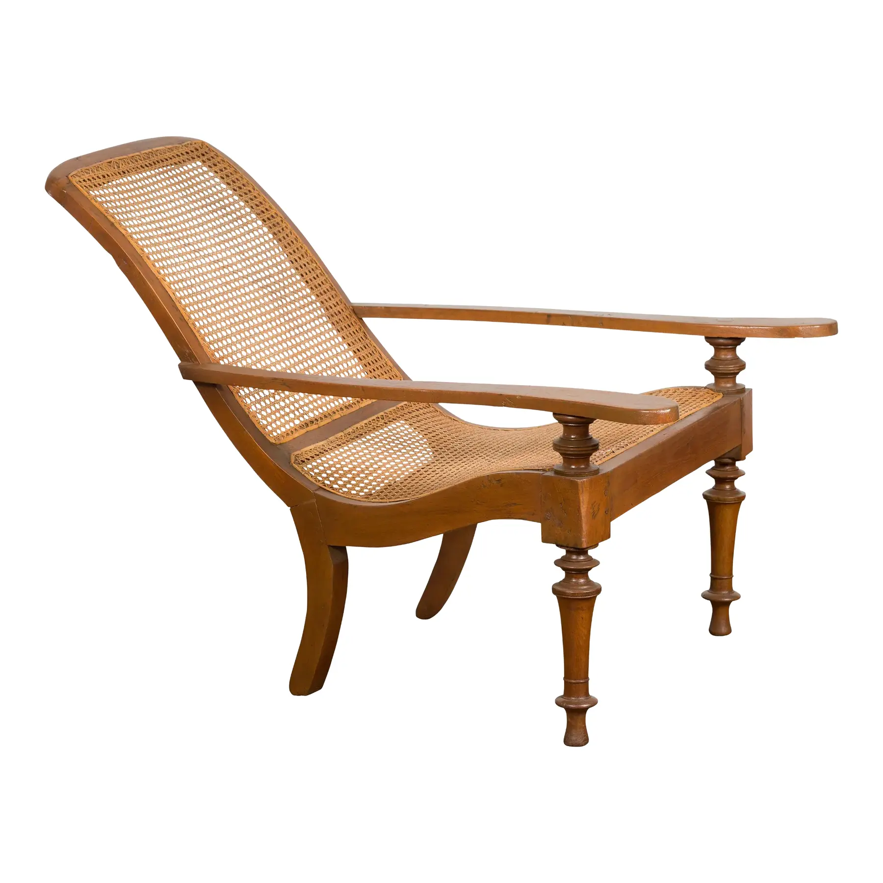 Antique Wooden Chair with Extended Back