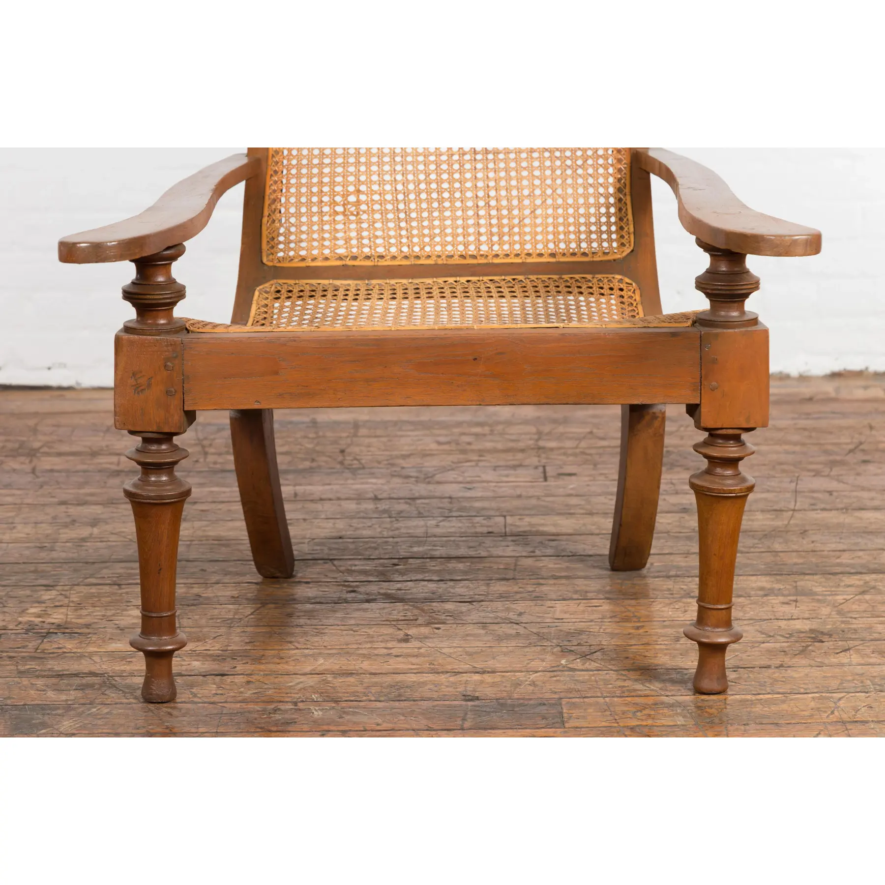 Antique Wooden Chair with Extended Back - Image 2